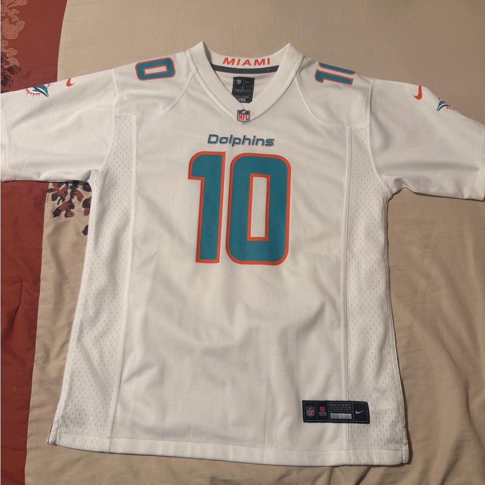 Nike White Miami Dolphins #10 Kids Jersey with Aqua & Orange Accents Tyreek Hill